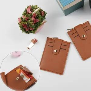 똑딱이 3포켓 휴대용 지퍼 신분증 카드지갑 탄 1P 신 신분증지갑 가죽지갑 휴대용지갑