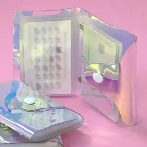 무지개 카드지갑 명함 홀더 투명 미니 홀로그램 명함 투명