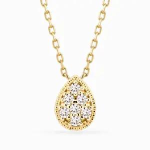 갤러리아 18K 스텔라 물방울 큐빅 목걸이