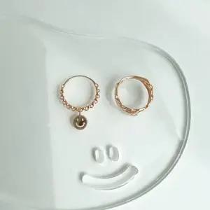 스마일 딸랑이 키치 반지14k화이트골드21호 WCA9A75