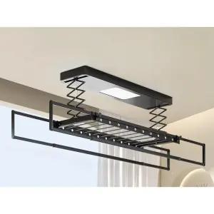 전동빨래건조대 가정용 건조대 전동 베란다 천장형 발코니 화이트 블랙 빨래 리프팅 조명