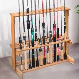 낚시대 보관함 원목 로드 낚싯대 전시대 진열장