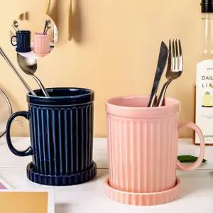 (제스트)수저통 북유럽 도자기 식기 보관함 물빠짐 조리도구