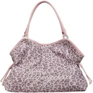 러산디 폴카 닷 토트백 브라운 스웨이드 레오파드 토트 지갑 스타 키체인 포함 경량 딤섬백 휴대용 올 호보