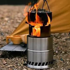 이중연소 라운드 우드 스토브 캠핑 야외 불멍 화로대 화덕 불멍