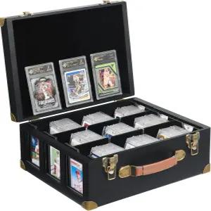 디스플레이 창이 있는 포일루 등급 카드 보관함 140개 이상의 카드용 우드 케이스 PSA BGS FGS SGC 스포츠