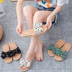 여자 리본슬리퍼 스타 슬리퍼 썸머 반바지신발-WFIKMN3