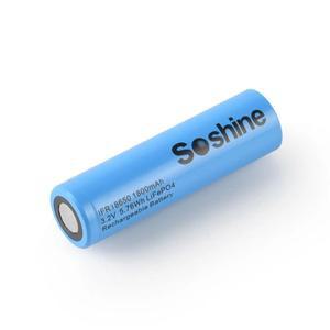 Soshine 3.2V 1800mAh LiFePo4 충전식 배터리 고품질 18650 2000 사이클