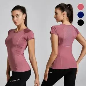 슬림핏 여성 운동복 반팔 헬스복 등판메쉬 습식-WFILQ4L
