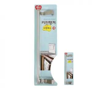 주방실용 조리 도구 거치 하니 생활용품 스텐 키친행거 대 1P 수건걸이용 행거