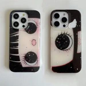 몽환적인 INS 반짝이는 큰 눈 만화 소녀 사랑스러운 아이폰 케이스 아이폰 17 16 15 14 11 12 13 Pro Max P