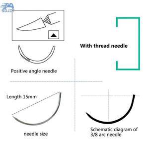 20pcs 의료 바늘 봉합 나일론 모노 필라멘트 스레드 실습 키트 교육 시연 학생