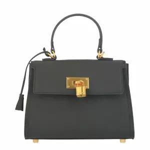 [하프클럽/지센]여성 리얼가죽 포멀 사각 핸드백 LAABOA03_BK