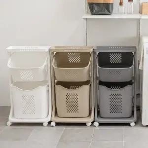 아임홈리빙 LINE 스탠다드 통기성 좋은 2단 빨래바구니