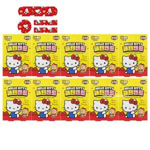 헬로키티 키즈밴드 표준형 16매입 x 10개, 패턴밴드 일회용 반창고 상처밴드 유아