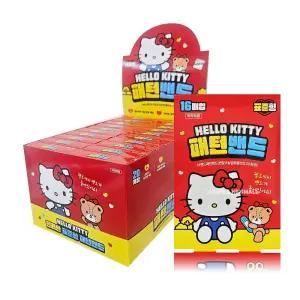헬로키티 패턴밴드 키즈밴드 표준형 16매입 x 20개, 일회용 반창고 상처밴드