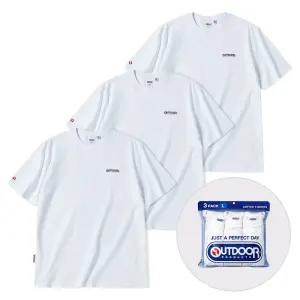[아웃도어프로덕츠] 로고 3팩 티셔츠 [화이트]