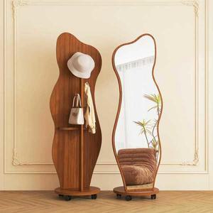 웨이브 회전 회전식 전신거울 비정형 물결 옷걸이 트랑떼 행거 타원