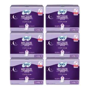 쏘피 바디피트 볼록맞춤 슈퍼롱 오버나이트 생리대 42cm 10매 x 6팩 소피