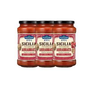 폰타나 시칠리아 페페론치노 아라비아따 파스타소스, 600g, 3개