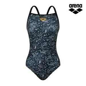 [아레나수영복] 엔젤윙 원피스 싱글크로스 스트랩백 A6SL1LO04BLK