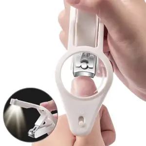 LED 손톱깎이 손톱 손질 돋보기 확대경 실버선물 튀지않는 발톱정리 화이트 F198