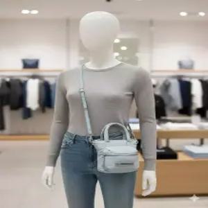 마뗑킴 matinkim PADDED CARGO TWO WAY MINI BAG IN LIGHT GREY