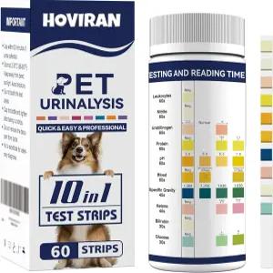 10-in-1 고양이 및 개 소변 검사 스트립 요로 키트 반려동물 시약 포도당 아질산염 비중력 pH 단백질