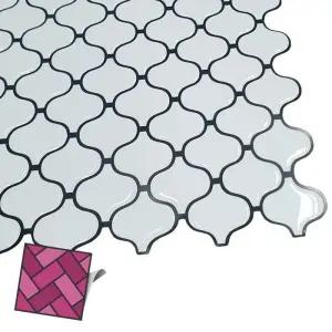 스티커타일 511 흰다마스크 타일시트 시트타일