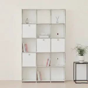 포스트모던 발렌 3X5 미드센츄리 모듈 책장 1200 5단 C3 (4도어)