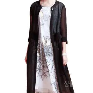 여성쉬폰롱자켓 데일리 간절기 시스루 여름 얇은 롱가디건 자외선 루즈핏 가디건 캐주얼