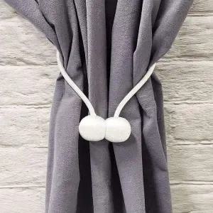 [콩심팥심]컬러 원형 자석 커튼 고정 타이 마그네틱 정리용품