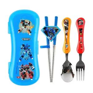 또봇 익스슬림 스텐젓가락 스푼포크 케이스세트 유아 아동 수저세트