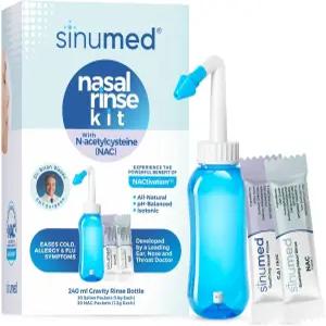 시누메드 시누린 헹굼 NAC와 식염수가 포함된 60PK 코 패킷 Neti Pot 대신 중력 병 울혈 감기 증상에 도움