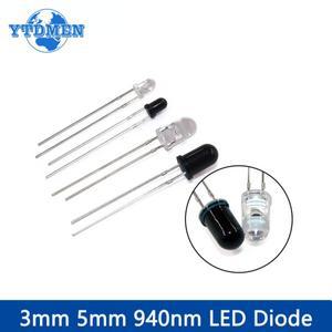 20개/대 3mm 5mm 940nm LED 적외선 이미터 및 IR 수신기 다이오드 F3 F5 Arduino용