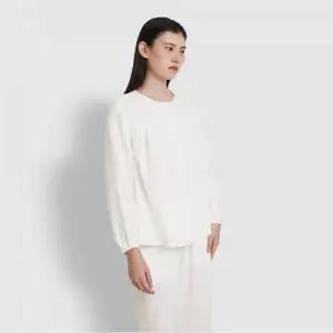 자주 여성 파자마 셔츠 잠옷 상의 홈웨어 JAJU 이중지 패턴