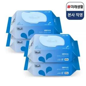 미래생활 비데 물티슈 화장실용 아쿠아프레쉬 60매 4개