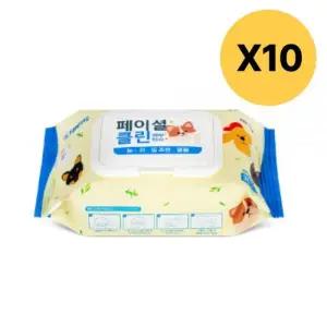 포켄스 강아지 물티슈 페이셜 대나무원단 클린 뱀부(캡형) 10팩