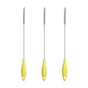 리에또 유아 젖꼭지 젖병솔 빨대 세척솔 옐로우 3P