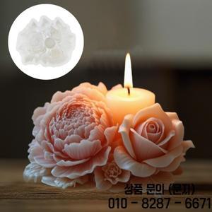 모란 장미 꽃봉오리 부케 양초 실리콘 몰드 꽃송이 크리스마스 선물 꽃다발 레진 석고