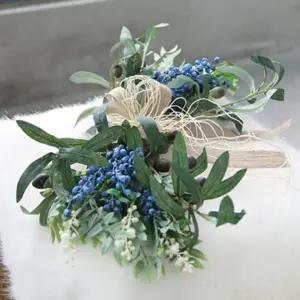 조화 벽걸이 플라워장식 블루베리 가렌더 리스 대형