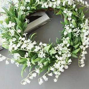 플라워 은방울 장식 벽걸이 조화리스 가랜드