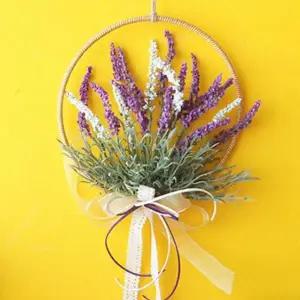 조화 라벤더 링 플라워장식 벽걸이 리스 가랜드 대형