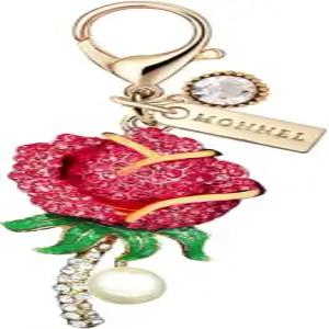 모넬 MC294 벨벳 가방을 든 여성을 위한 빅 크리스탈 로즈 플라워 랍스터 클랩 참 (빨간색 1피스)