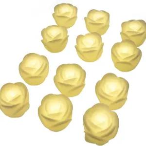 LARDUX 12개 LED 플로팅 양초 팩 불꽃 없는 로즈 티 라이트 방수 플라워 왁스 배터리 구동 웨딩 센터피스