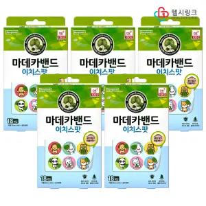 동국제약 마데카밴드 이치스팟 18매입(x5개) 모기물린데 상처 피부 저자극 캐릭터 메디패치