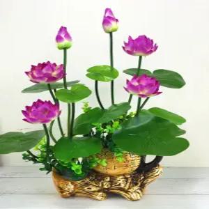 연꽃 조화 화분 신당꽃 신당 수련 연분홍색 법당 불당