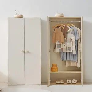 꼬꼬마 주니어 긴문 행거 옷장 1600 2Colors 국내제작 어린이옷장 1단행거옷장 양문장 1단선반