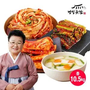명절)정성곳간 강순의명인김치 포기6kg+총각2kg+갓2kg+나박500g(4종,10.5kg)