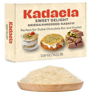 파쇄 다진 카다엘라 바용 나페, 필로, 쿠나파, 필로 카타이피 카타이피, 두바이 피스타치오 건조 바이럴 도우, (0.55파운드) 카다이프, 초콜릿 250g